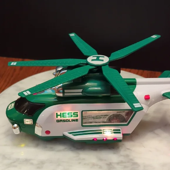 2012 Hess Green and White Helicopter and Rescue Toy - Picture 6 of 14